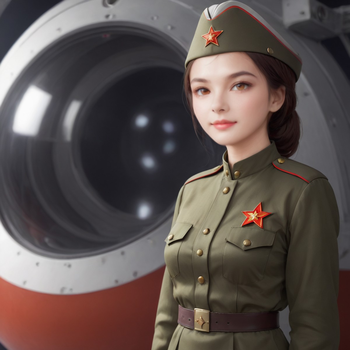 <lora:SDXL 50Soviet Military uniform-000003:0.6>
1girl,solo,Soviet Military uniform, spacecraft, space station, space, 
be...